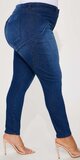 Tmavomodré moto skinny džínsy s push up efektom a vysokým pásom