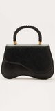Čierna mini crossbody kabelka z umelej kože s preklopným zapínaním