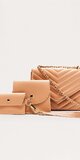 Béžová 3v1 crossbody kabelka s puzdrom a peňaženkou