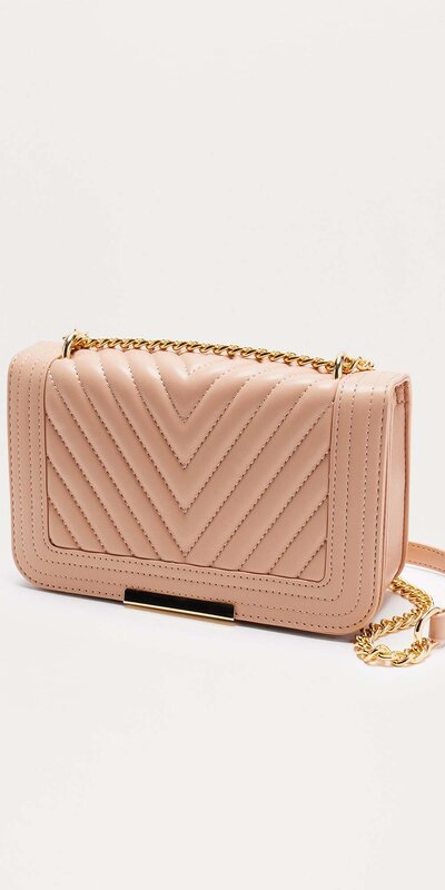 Béžová prešívaná crossbody kabelka z eko kože