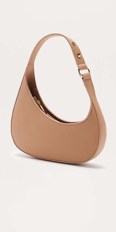 Béžová ramenná kabelka z eko kože so štruktúrovaným povrchom