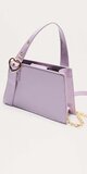Fialová crossbody kabelka srdiečková s lesklým povrchom