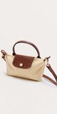 Béžová crossbody kabelka z umelej kože so zipsovým zapínaním