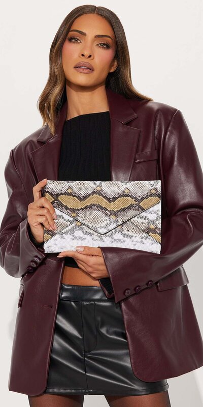 Multicolor listová kabelka z umelej kože s krokodíliou textúrou