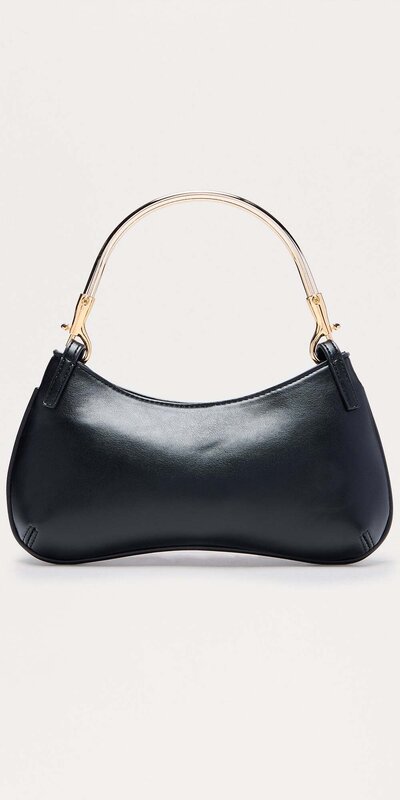 Čierna tenká listová kabelka z umelej kože