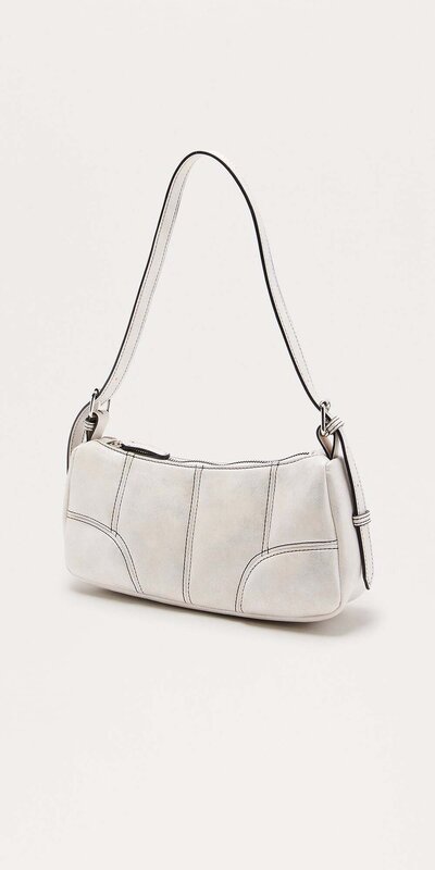 Béžová ramenná kabelka s horným zapínaním na zips