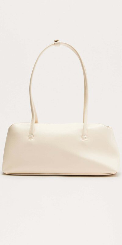 Béžová ramenná kabelka z umelej kože s horným uchom