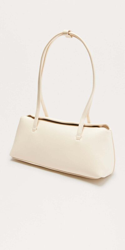 Béžová ramenná kabelka z umelej kože s horným uchom