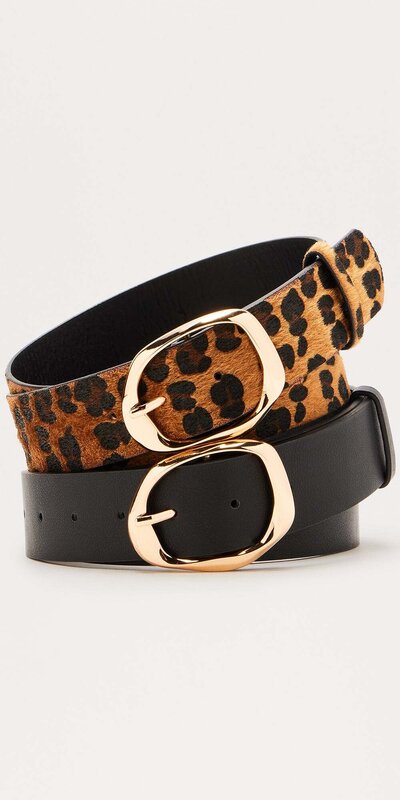 Čierny opasok s leopardím vzorom v sete