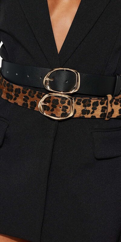 Čierny opasok s leopardím vzorom v sete