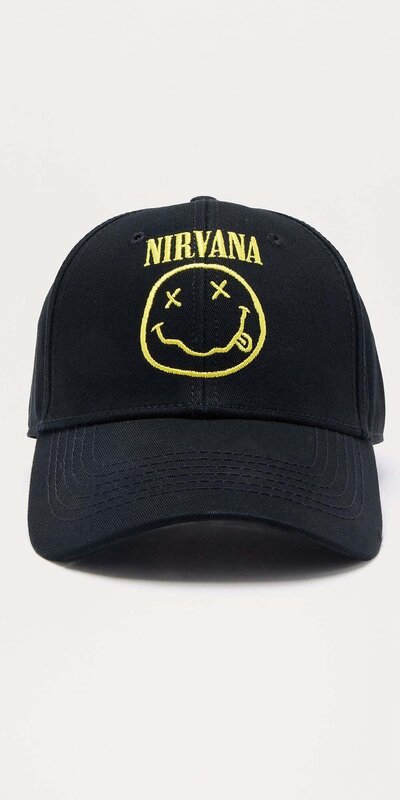 Čierna šiltovka s logom Nirvana z textilu