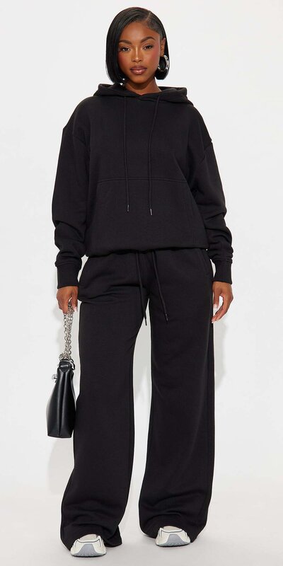 Čierna oversize mikina s kapucňou z bavlneného úpletu Čierna