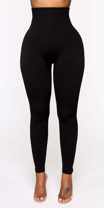Čierne bezšvové legíny s vysokým pásom