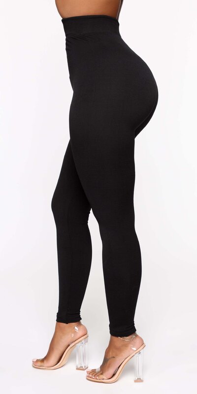 Čierne bezšvové legíny s vysokým pásom