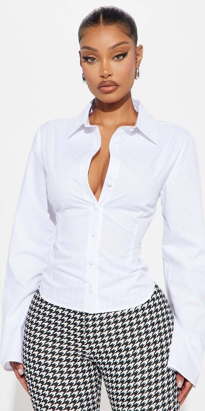 Biela popelínová košeľa s rozšírenými rukávmi