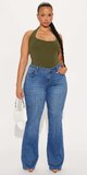 Khaki halter top s odhaleným chrbtom