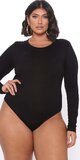 Čierne body s dlhým rukávom a okrúhlym výstrihom