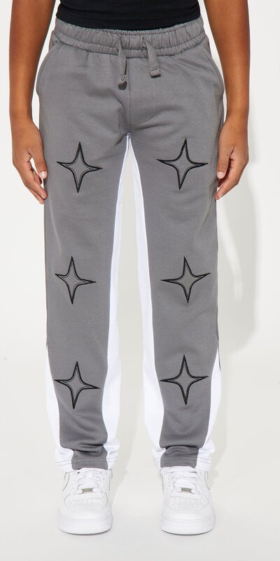 Detské flísové nohavice Mini Star Sight v antracitovej farbe