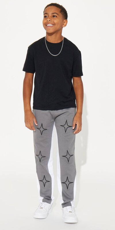 Detské flísové nohavice Mini Star Sight v antracitovej farbe