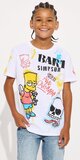 Detské biele tričko Mini Bart Simpson s graffiti potlačou