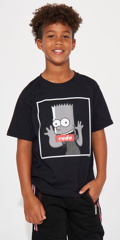 Detské čierne tričko Mini Rude Bart s potlačou