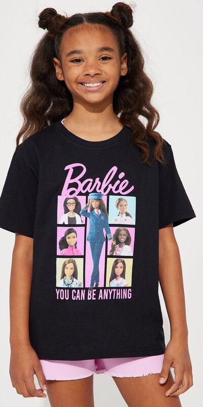 Detské čierne tričko Mini Barbie