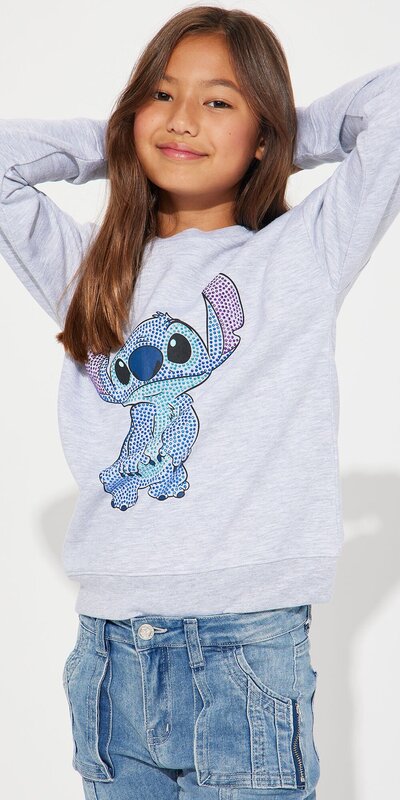 Detská sivá mikina Mini Stitch s kamienkami