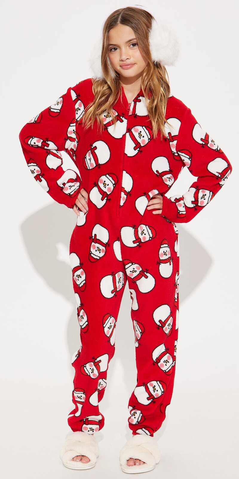 Detský červený flísový overal