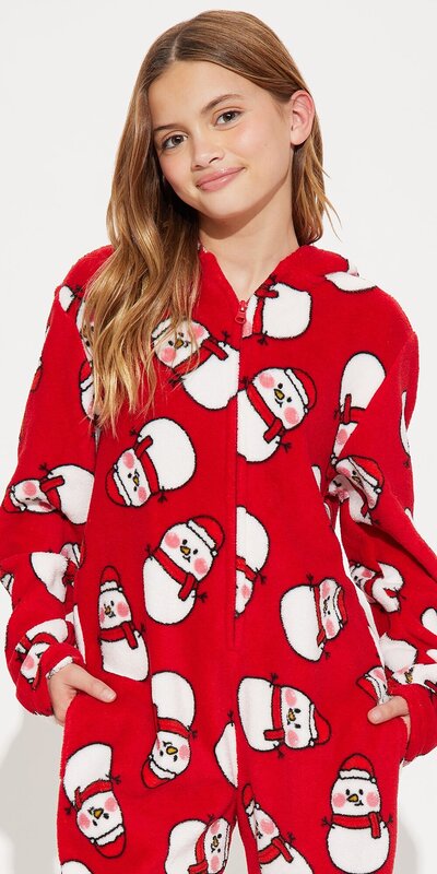 Detský červený flísový overal