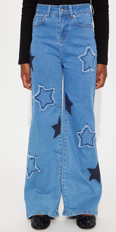 Detské rifľové nohavice s hviezdami