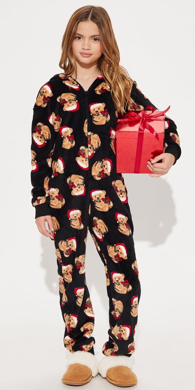 Detský plyšový overal s motívom Santa Teddy Bear