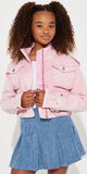 Ružová detská džínsová cargo bunda