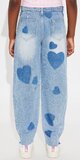 Svetlomodré detské džínsy s motívom srdiečok