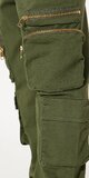 Olivové detské cargo nohavice