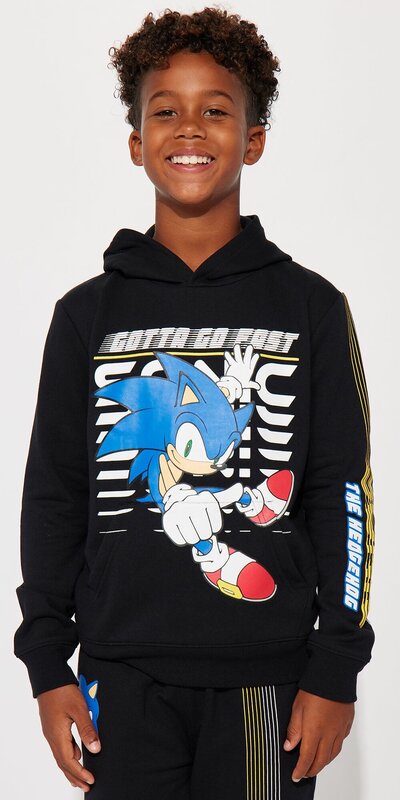 Čierna detská fleecová súprava Sonic