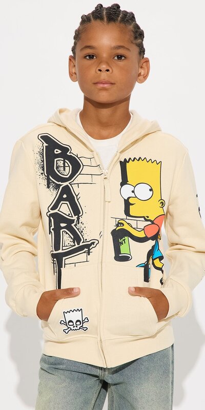 Béžová detská mikina na zips Bart