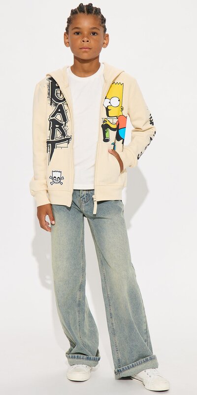 Béžová detská mikina na zips Bart