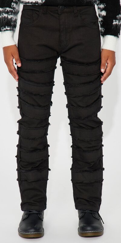 Čierne detské rozšírené džínsy