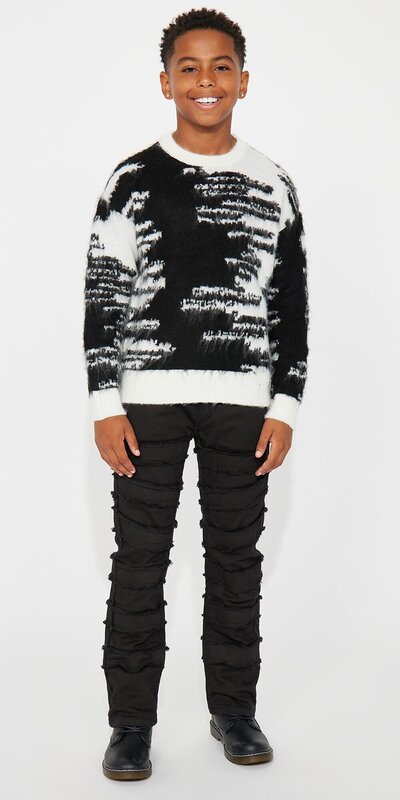 Čierne detské rozšírené džínsy