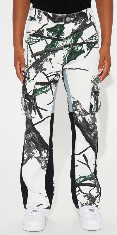 Maskáčové detské cargo nohavice