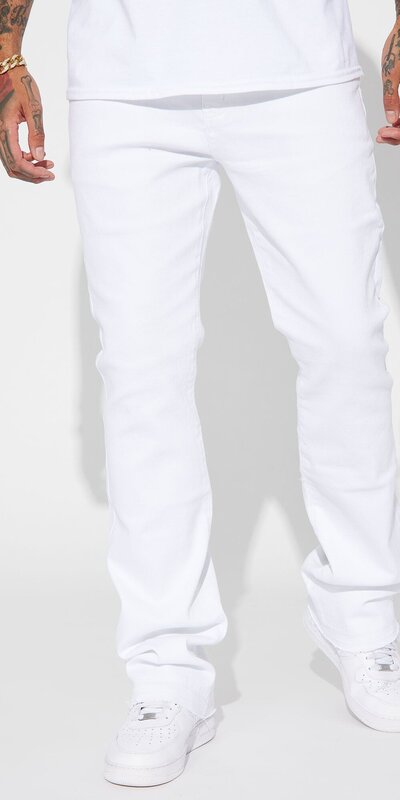 Biele rozšírené skinny džínsy Cornell