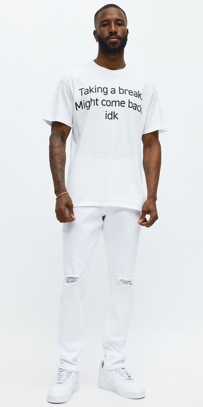 Biele roztrhané skinny džínsy Cornell