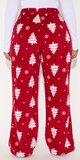 Červeno-biele flísové pyžamové nohavice