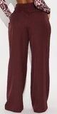 Čokoládové elegantné nohavice so širokými nohavicami