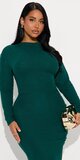 Zelené pletené maxi šaty s riasením a rozparkom