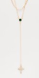 Zlatý vrstvený lariat náhrdelník s jemnými kamienkami