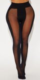 Čierne pančuchy s elegantnými sieťovanými panelmi