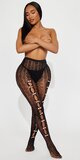 Čierne sieťované pančuchy s jemným mašličkovým detailom