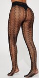 Čierne priesvitné pančuchy s elegantným dekoratívnym vzorom