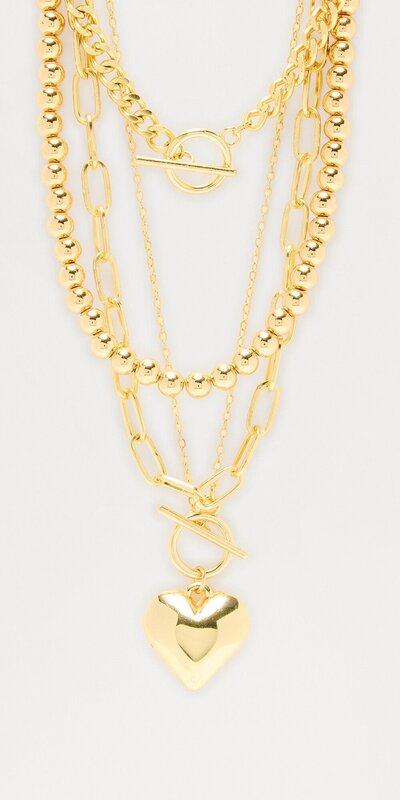 Zlatá vrstvená retiazka so srdiečkovým príveskom